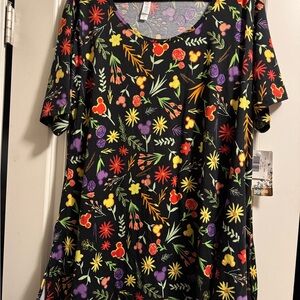 Lularoe Disney Floral Black Women's Top